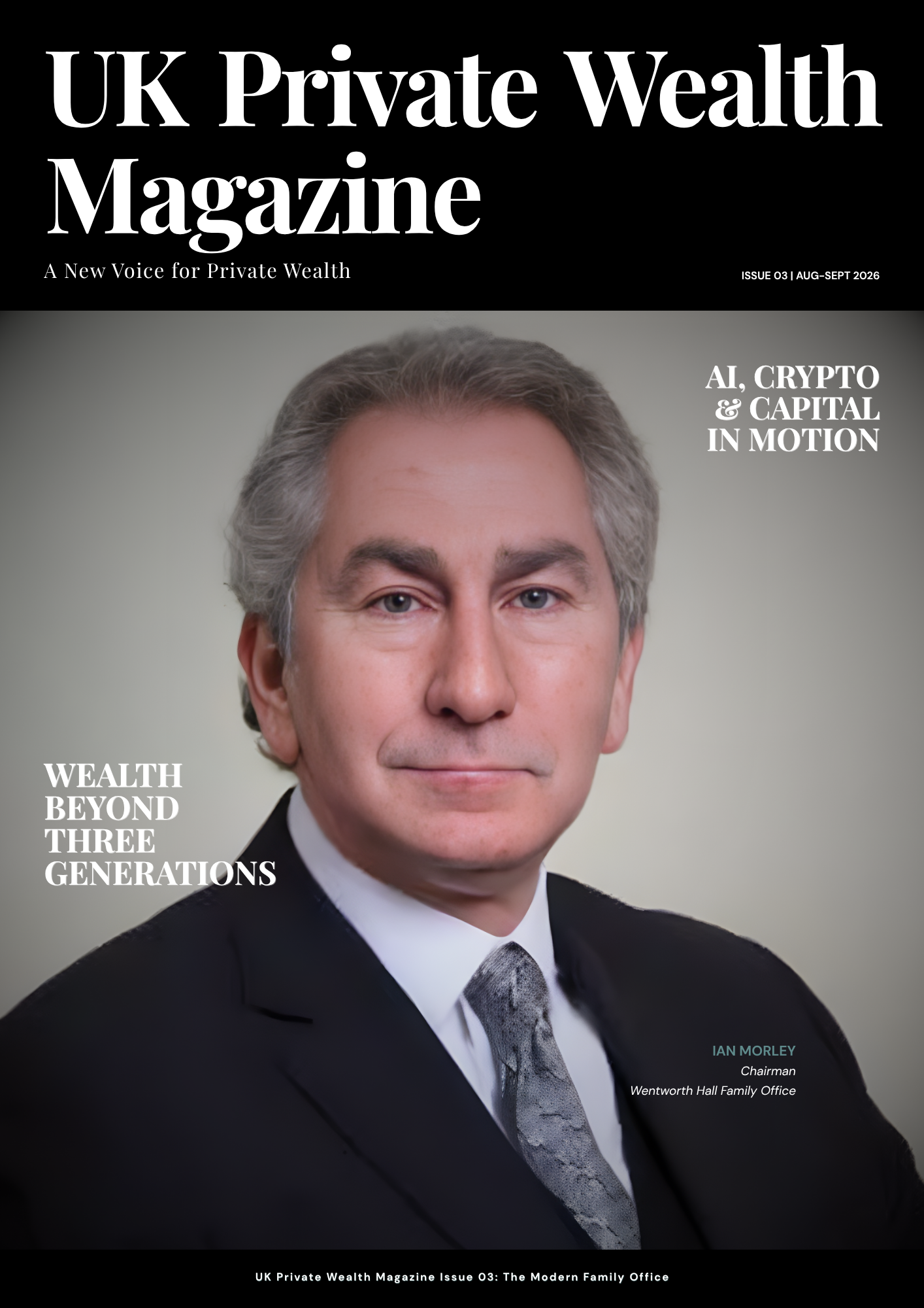 UK Private Wealth Magazine Issue 03 cover — The Modern Family Office, August–September 2026